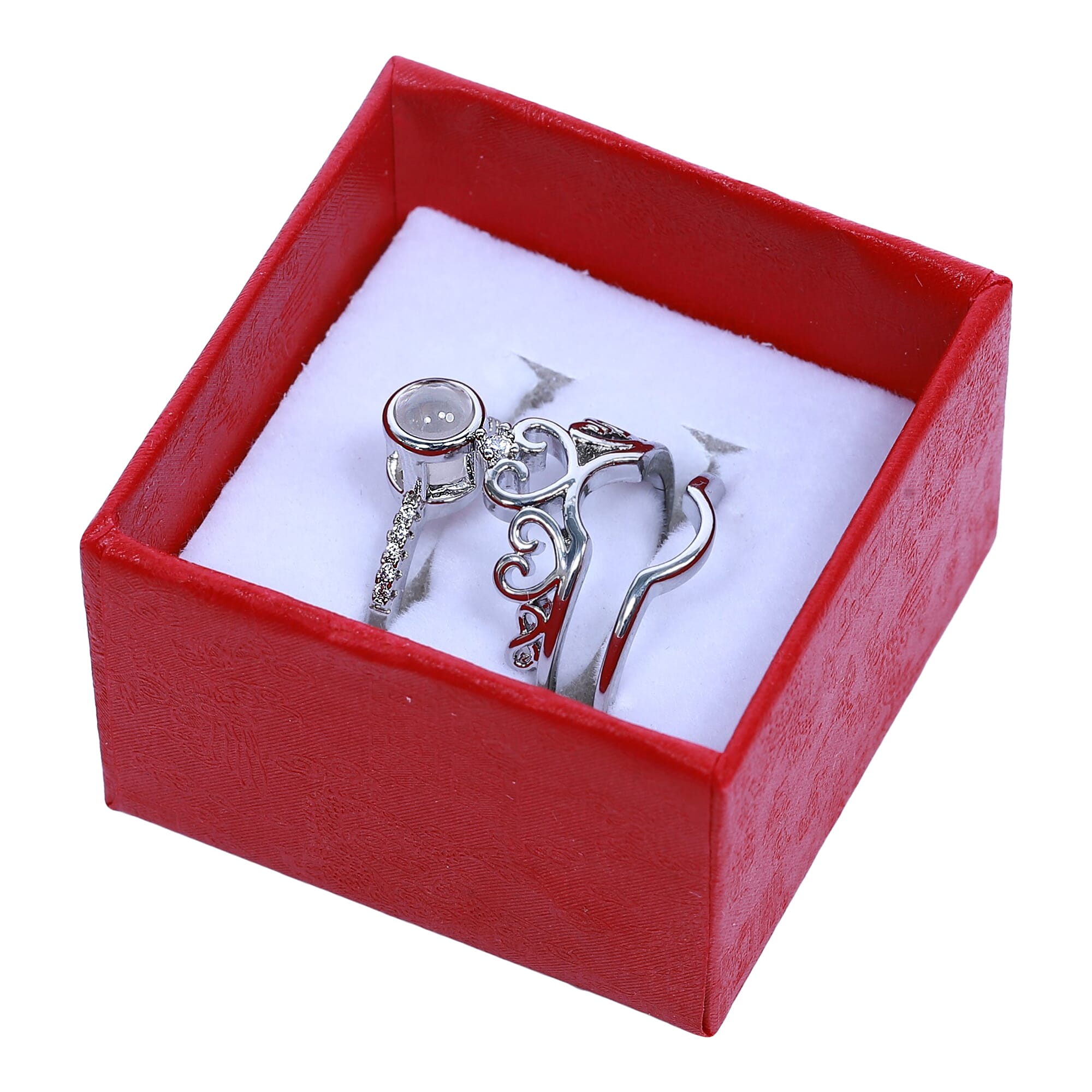 Unisex 100 Language Magnifying I Love You Couple Ring