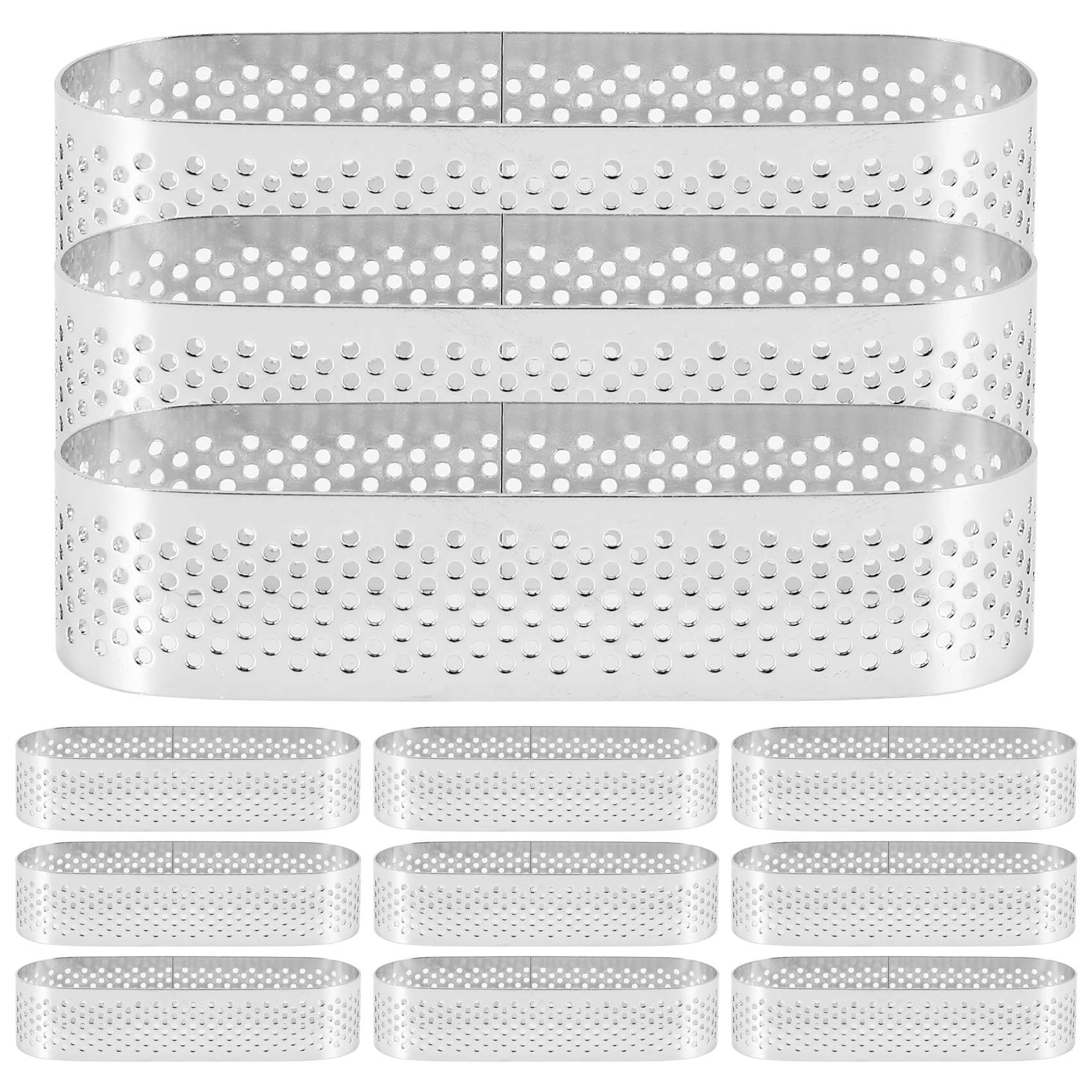 JINMY 16Pcs 8cm Stainless Steel Tartlet Molds French Dessert Mousse Fruit Pie Tart Ring Quiche Cake Mold