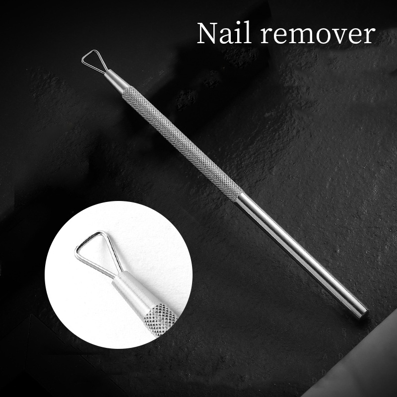 Aweisuan Hot Sale 1Pc Metal Silver Cuticle Pusher and Cutter Remover Stainless Steel Salon Professional Nail Art Pedicure Cleaner Tool
