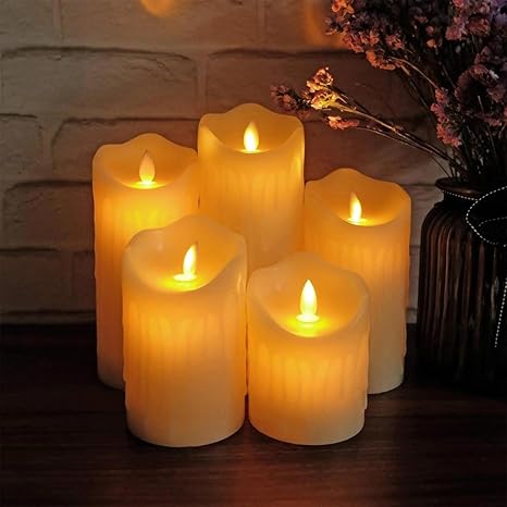 Pack Of 4 Moving Flame 3D Looks LED Candle with Dancing Wick
