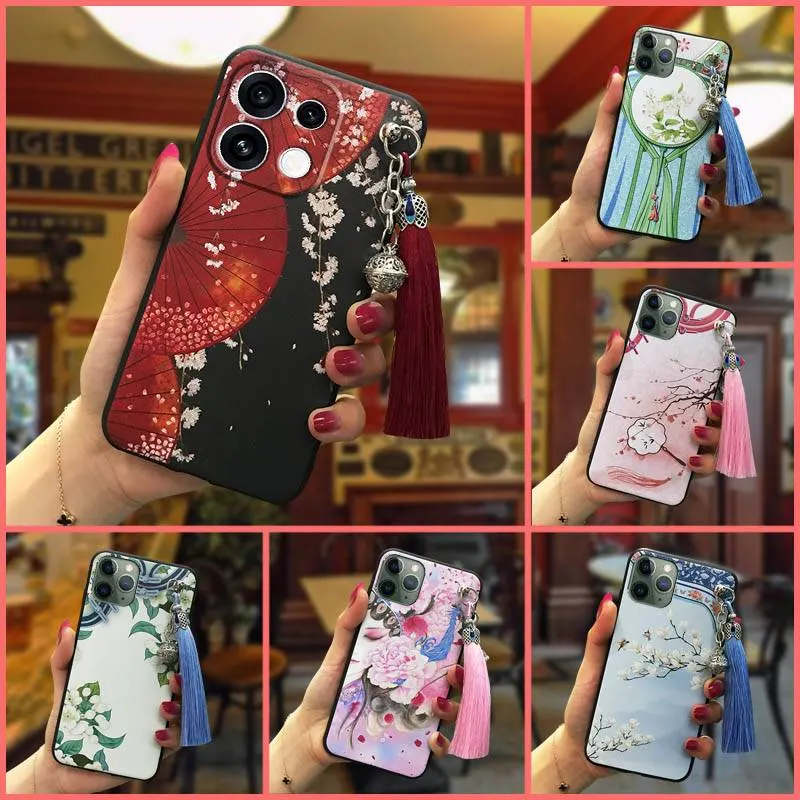 Tassel Anti-knock Phone Case For Oppo Reno16 Pro 5G Global TPU Durable Silicone Soft case Shockproof Bell Back Cover