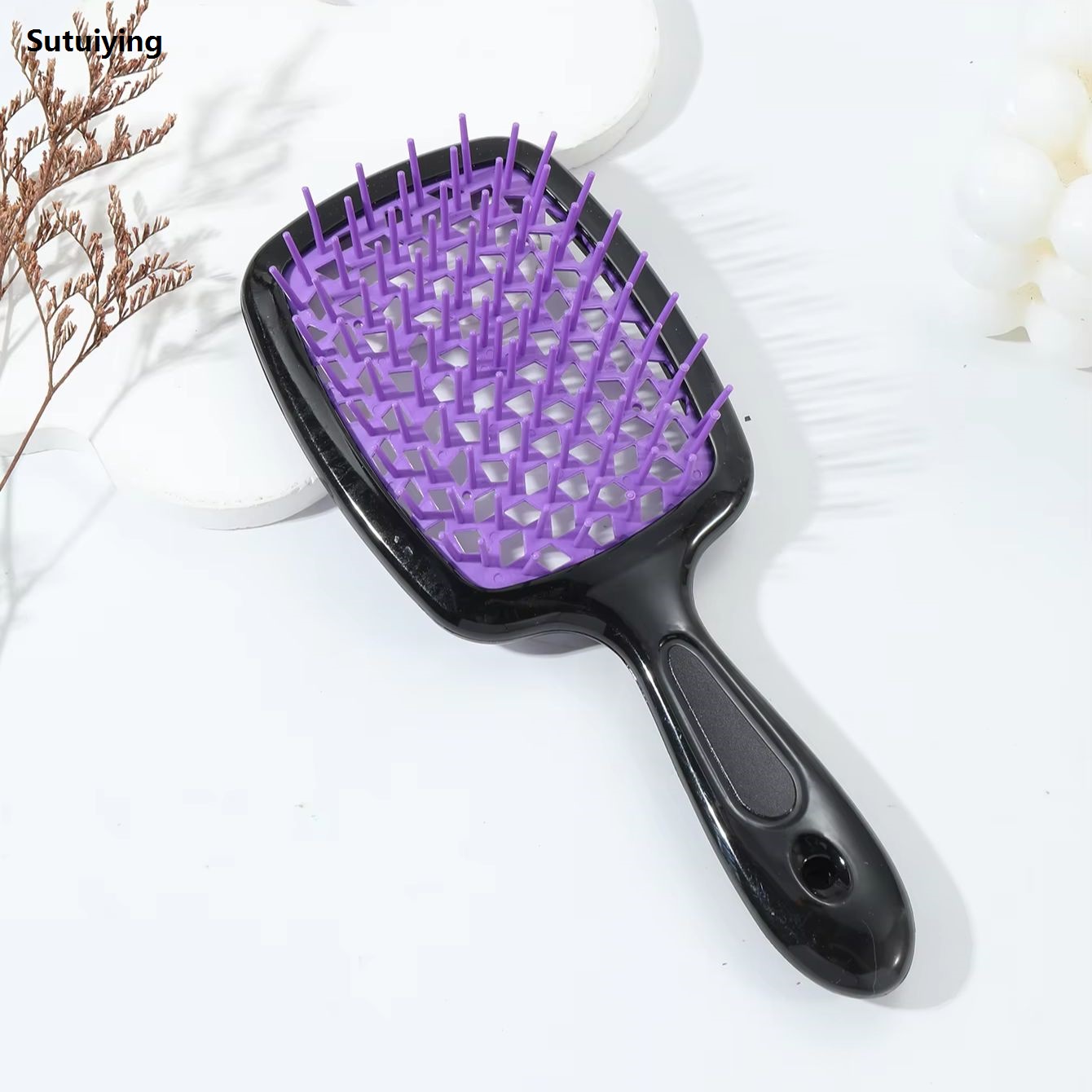 Sutuiying Anti static air cushion comb knot comb massage hollow wet roll comb Hot Selling shaping tool, ABS plastic handle,suitable for all hairstyles