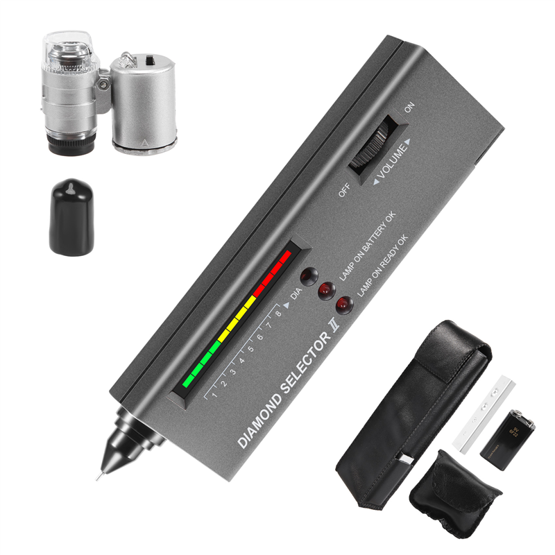 ARELENE Diamond Tester Pen, High Accuracy Jewelry Diamond Tester+60X Mini LED Magnifying, Professional Diamond Selector