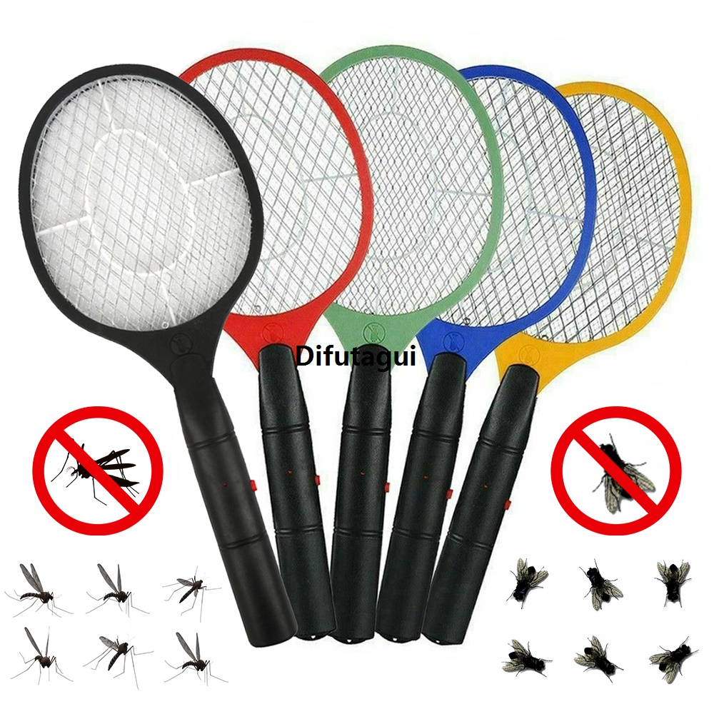 Difutagui Home Electric Fly Mosquito Swatter Mosquito Killer Bug Zapper Original Racket Insects Killer Battery Power Mosquito Trap Swatter