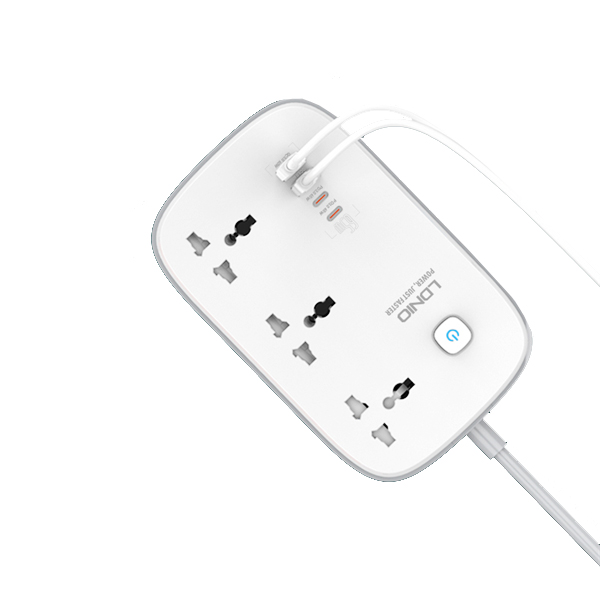 LDNIO SC3416 Power Strip with 65W GaN 3 Universal AC Sockets & 4 USB Ports (2 USB-C, 2 USB-A) Fast Charging Multiplug | PD 3.0 & QC 3.0 for Home & Office