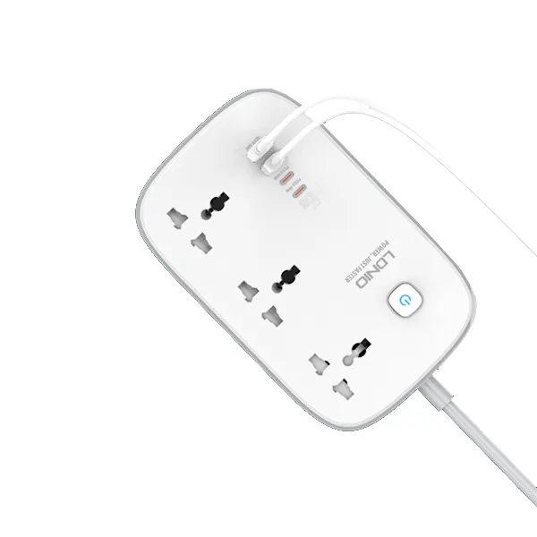 LDNIO SC3416 65W PD Fast Charging Power Socket Multiplug with 3 AC Universal Outlets, 2 USB-C, 2 USB-A Ports