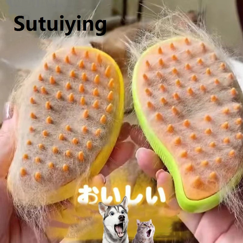Sutuiying Cat Dog Steam Brush Pet Electric Spray Massage Comb 3 in1 Pet Grooming Brush Self Clean Massage Remove Tangled And Loose Hair