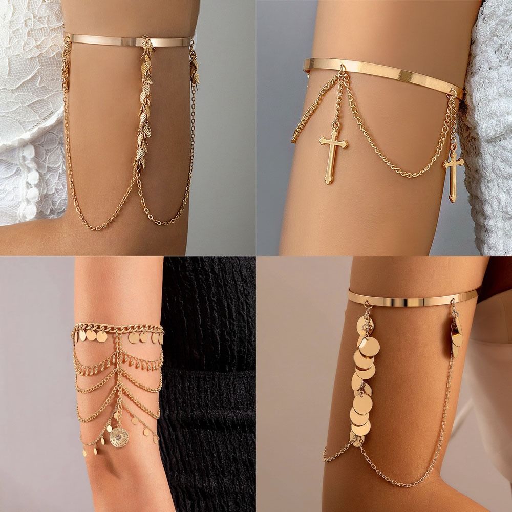 Creative Metal Butterfly Arm Chain Jewelry Accessories Adjustable Tassel Arm Chain Retro Fashion Bracelet Women