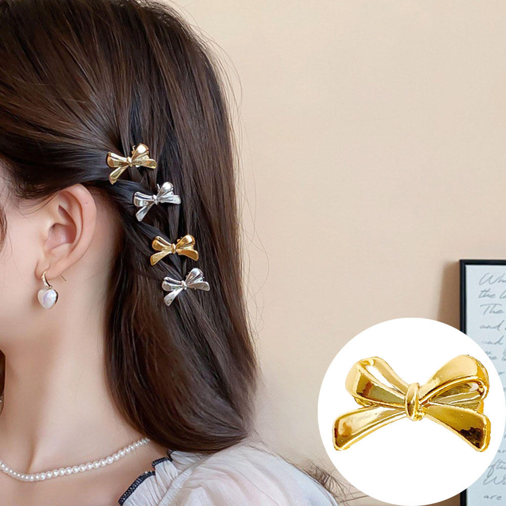 Decorative Hair Clip Cute Vintage Trendy Bow Accessory Elegant Mini Bow Ribbon Bow Hairclip for Hair Jewelry Women Hairstyle