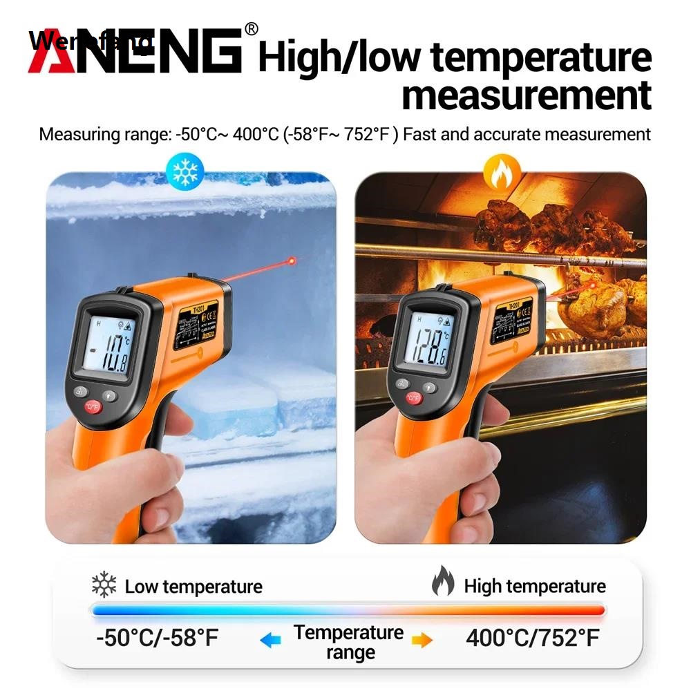 Wenefang ANENG TH201 Infrared Thermometer LCD Hygrometer Non-Contact Pyrometer 2025 New Imager Hygrometer IR Termometro High sensitivity Tester