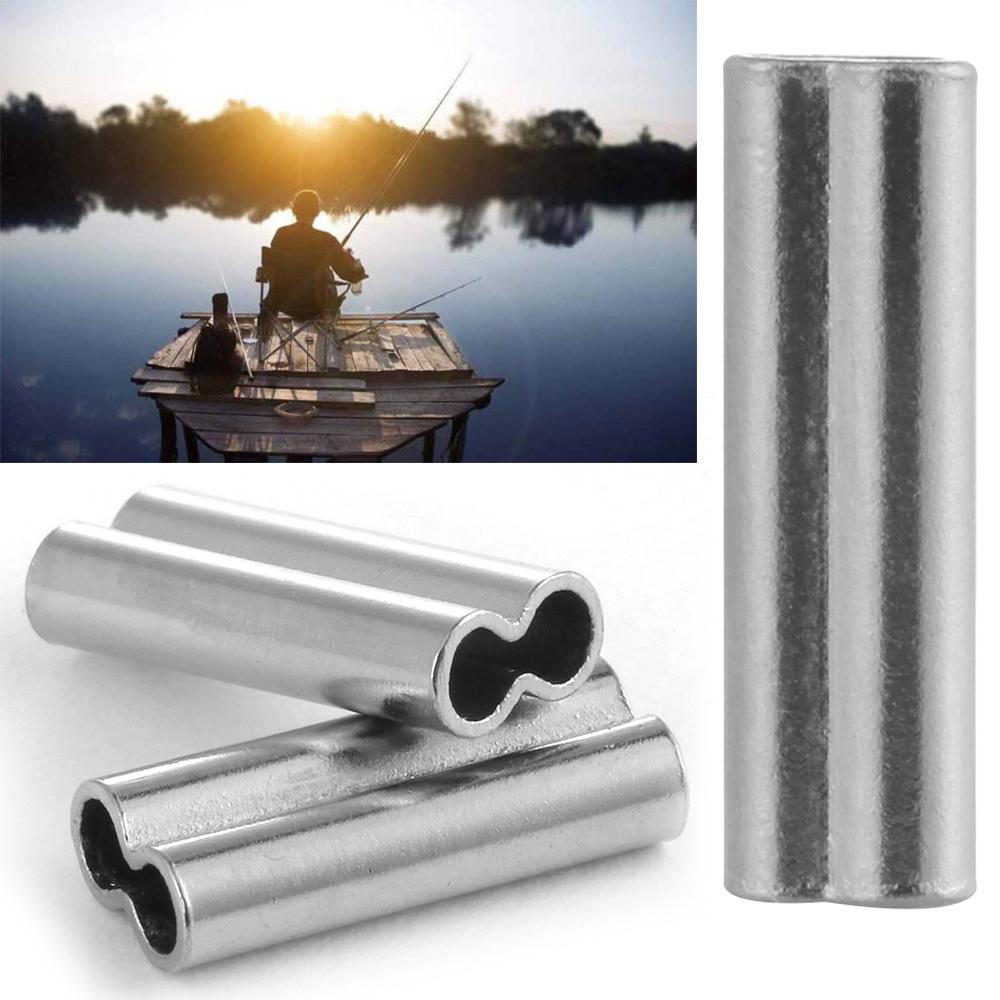 100pcs Hot Connector High Quality Line Crimping Sleeves Stainless Steel Fishing Wire Tube Double Copper Tube