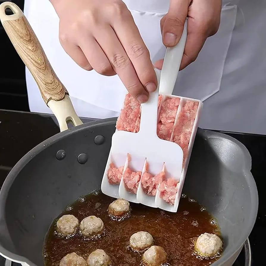 Creative Fritters Hand Cutting Scoop | Bhajiya, Manchurian, Pakoda, Kanda Bhaji, Cake Ball Maker | Home Instant Rasgulla Machine | Winter & Rainy Food Spoon 1 Pcs