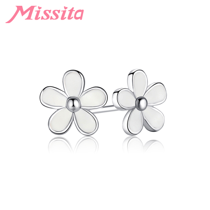 【Happy LifeStore】MISSITA New Fashion White Flower Earrings For Wo Silver Color Jewelry Brand Earring HOT SELL Gift