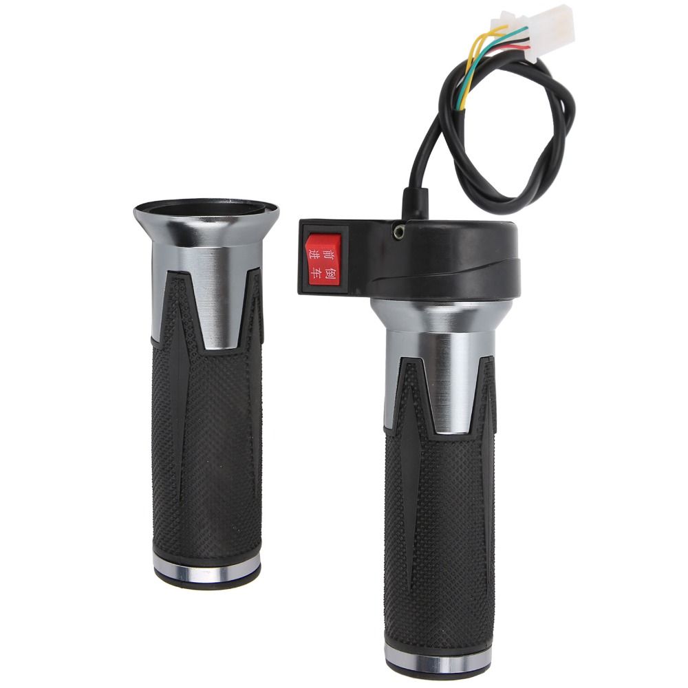 1 Pair Durable Rubber Electric Bike Throttle Forward and Reverse Gear Non-slip Throttle Handlebars Inner 22.2mm Throttle Grip Electric Bike Accessories