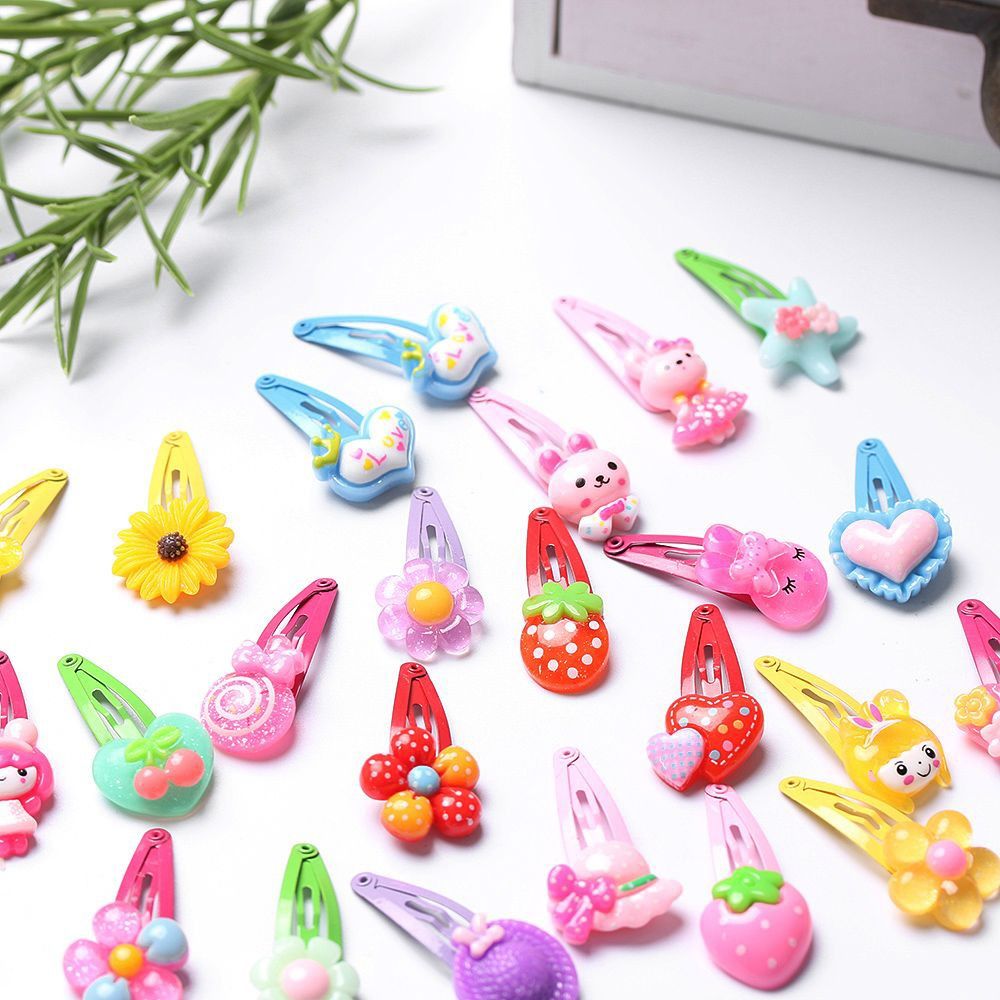 10/20PCS Lovely Multicolor Infant Cartoon Pattern Hair Clips Girls Hairpins Butterfly Flower Shaped