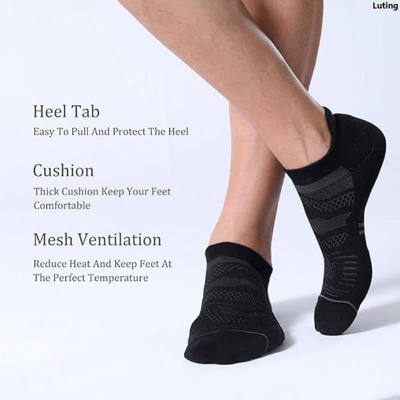 LutingLuxury Portable Tags: Sport Low Top Ankle Running Men's 5 Pairs Garter Cushioning, Socks