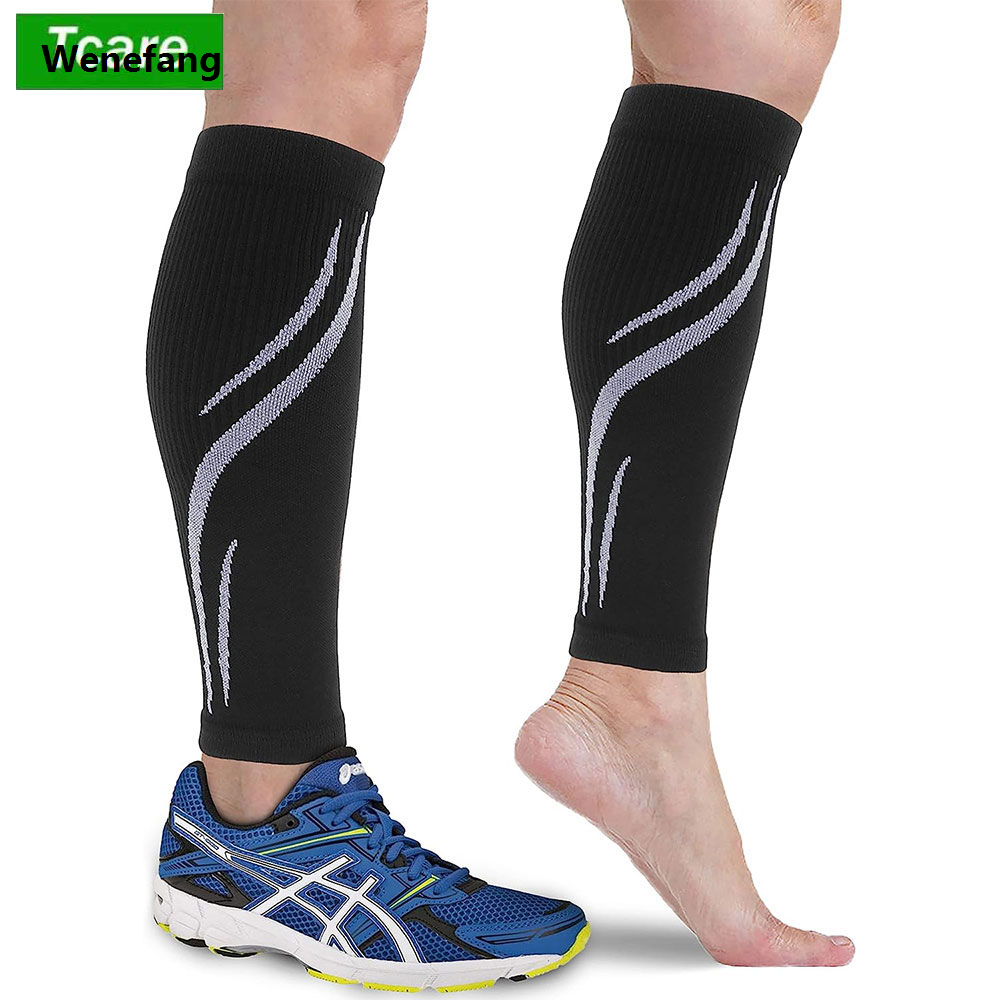 Wenefang 1 Pair Calf Compression Sleeves Men Women,Footless Compression Socks Shin Splints,Varicose Vein Treatment for Legs Pain Relief