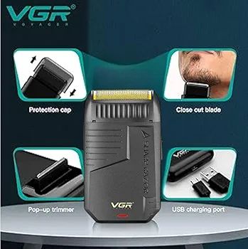 VGR 375 Professional Men's Shaver - Cordless, Waterproof, Rechargeable Electric Razor | Perfect for Beard & Grooming - Base