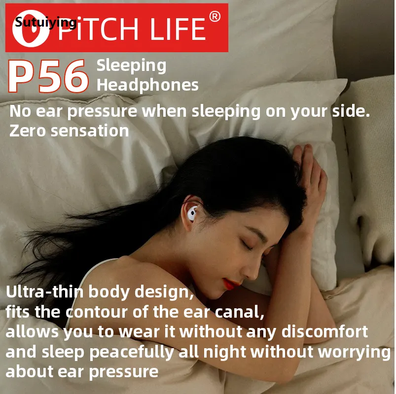 Sutuiying P56,PiTCHLIFE, Sleep,Bluetooth 5.3 Headset Wireless Headset In.Ear Original Stereo Noise Reduction Sports Headset with Microphone Headset - image 1