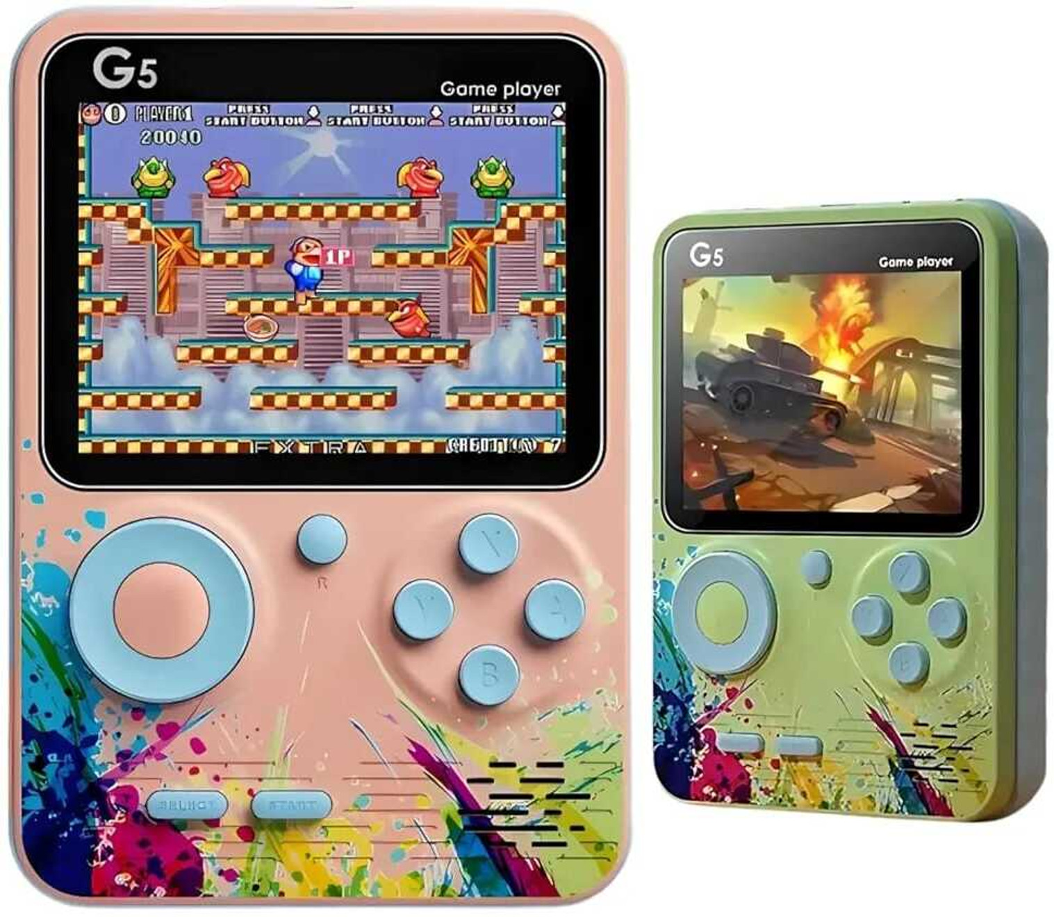 New G5 Handheld Retro Game Console With Extra Controller 500 Classic Games Built-in TV Output Mini Gaming Device