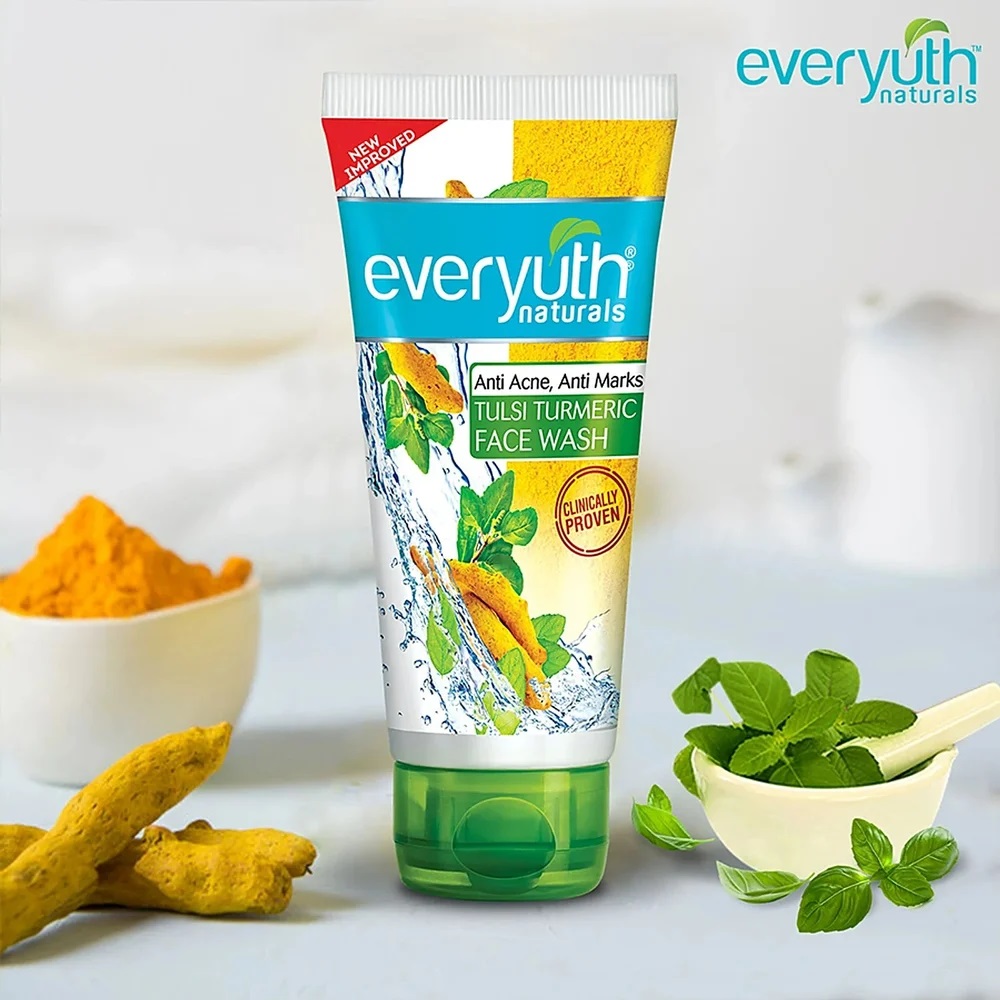 Everyuth Naturals Anti Acne Anti Marks Tulsi Turmeric Face Wash - 100ml