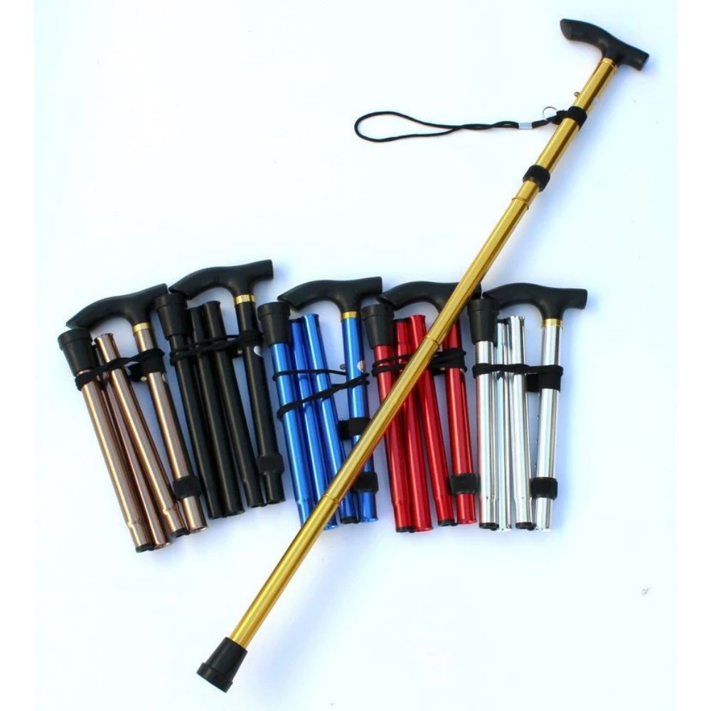 Expandable Aluminum Outdoor Trekking Poles EVA 5 Section Walking Sticks Telescopic Colorful Wading Staff Men