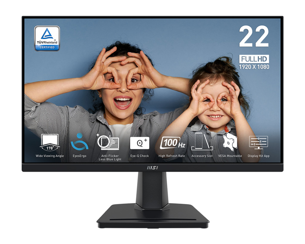 MSI Monitor Pro MP225V (22" Full HD | VA Panel | 100HZ | 1MS | Eyecare)