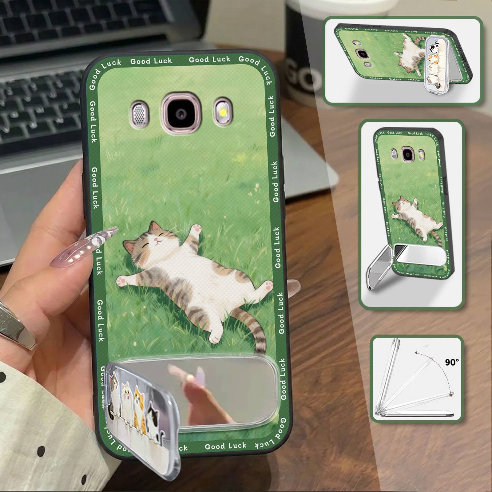 Silicone Embroidery Phone Case For Samsung Galaxy J710/J7 2016/J7108 Makeup Mirror three-dimensional Full wrap TPU 3D