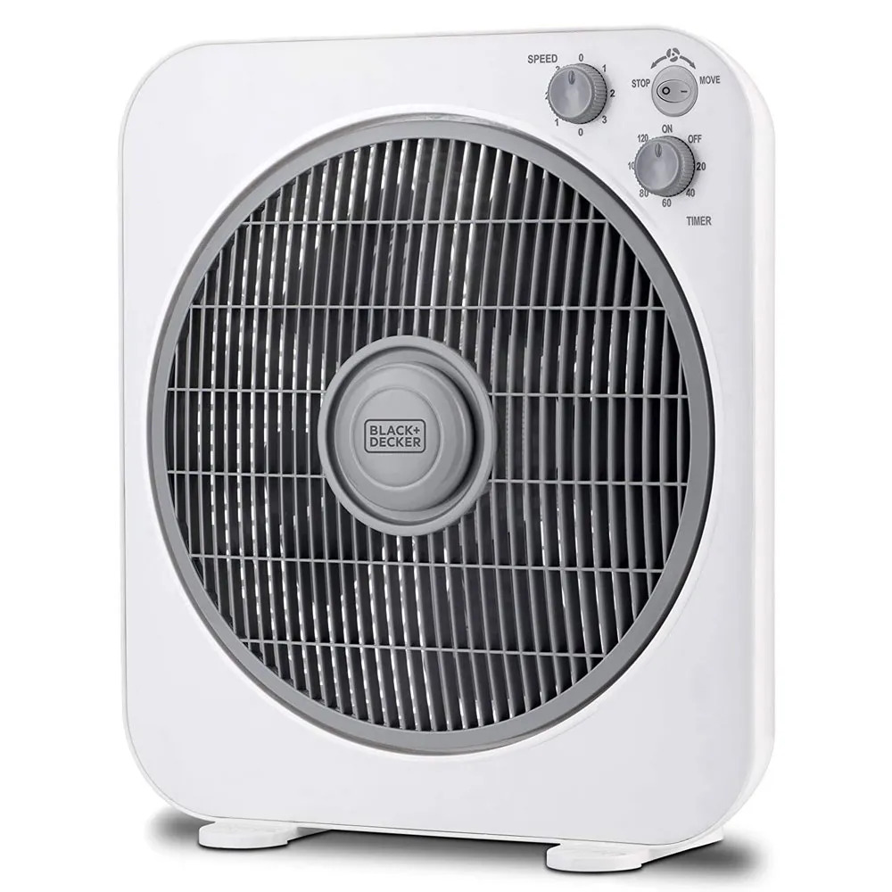 Black+Decker Brand 12 Inch Box Desk Fan, Model FB1220-B5, 2 Years Warranty