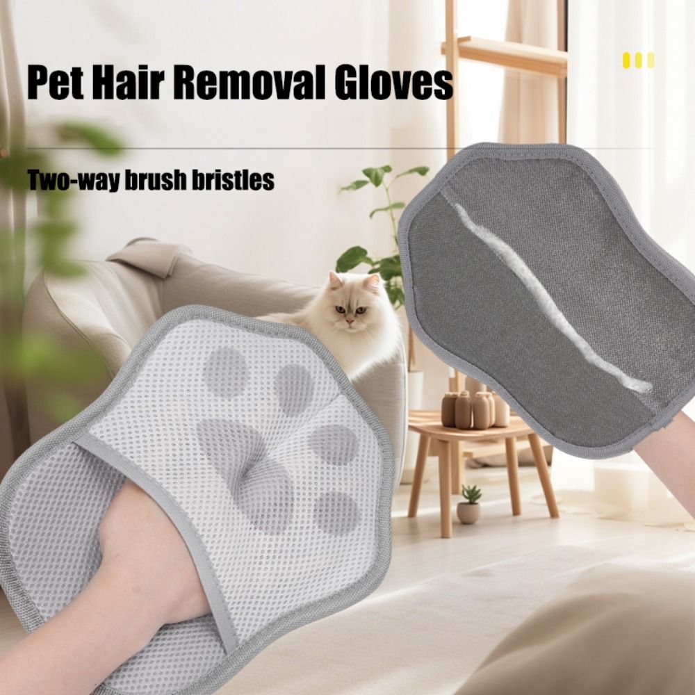 New Two-way Pet Hair Removal Gloves Reusable Anti-slip Pet Grooming Gloves Washable Multifunctional Clothes Hair Remover Home