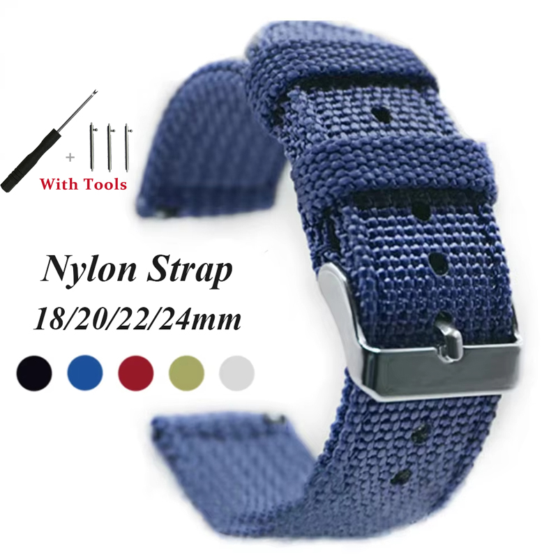 18mm 20mm 22mm 24mm Nylon Fabric Watch Bands Sport Strap for Huawei GT2 Bands for Samsung Galaxy Watch 3 Quick Release Band with Tool