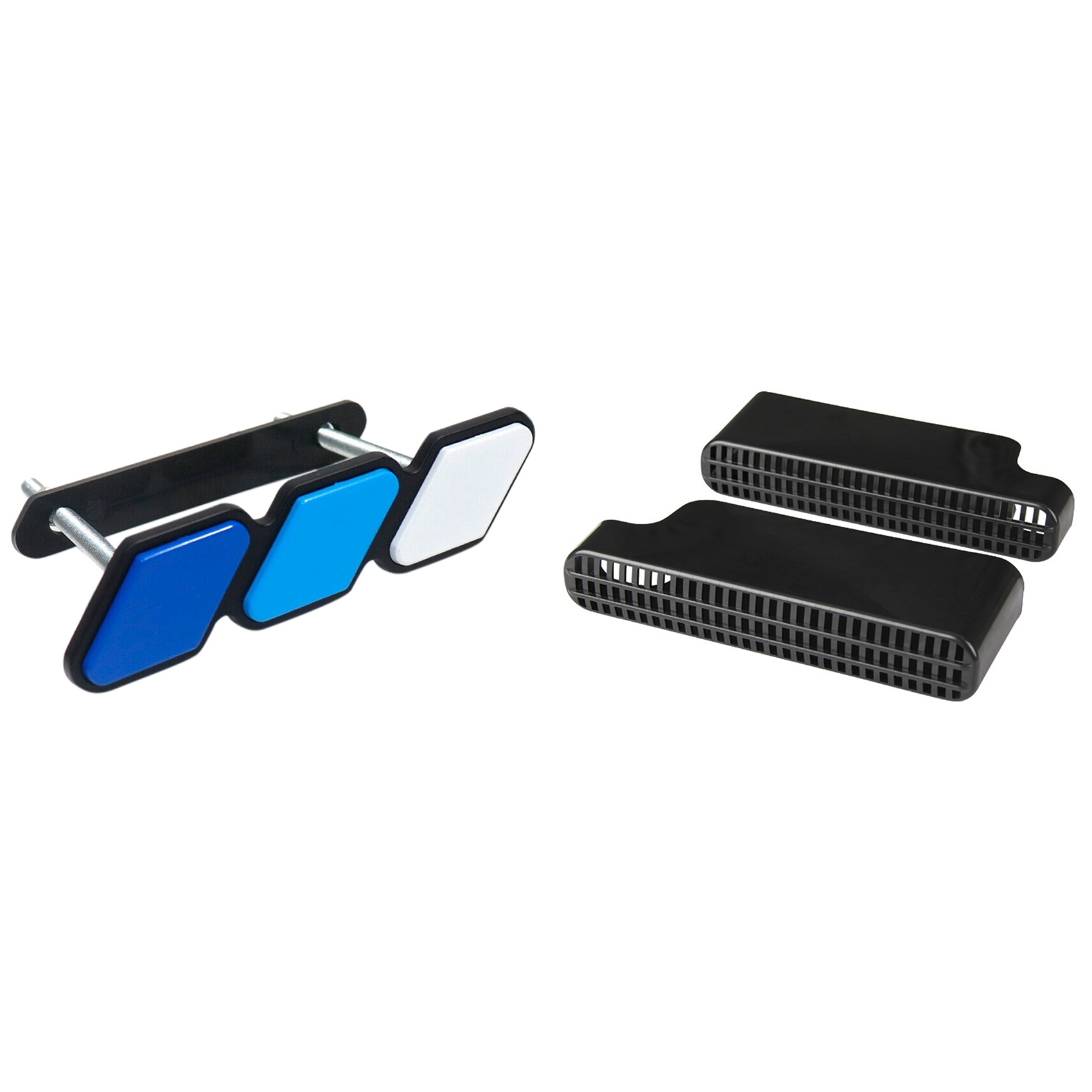 NAMUNY Car Under Seat Outlet Heater Floor Air Duct Vent Grille with Front Grille Badge Tri-Color Emblem Badge with Mounting