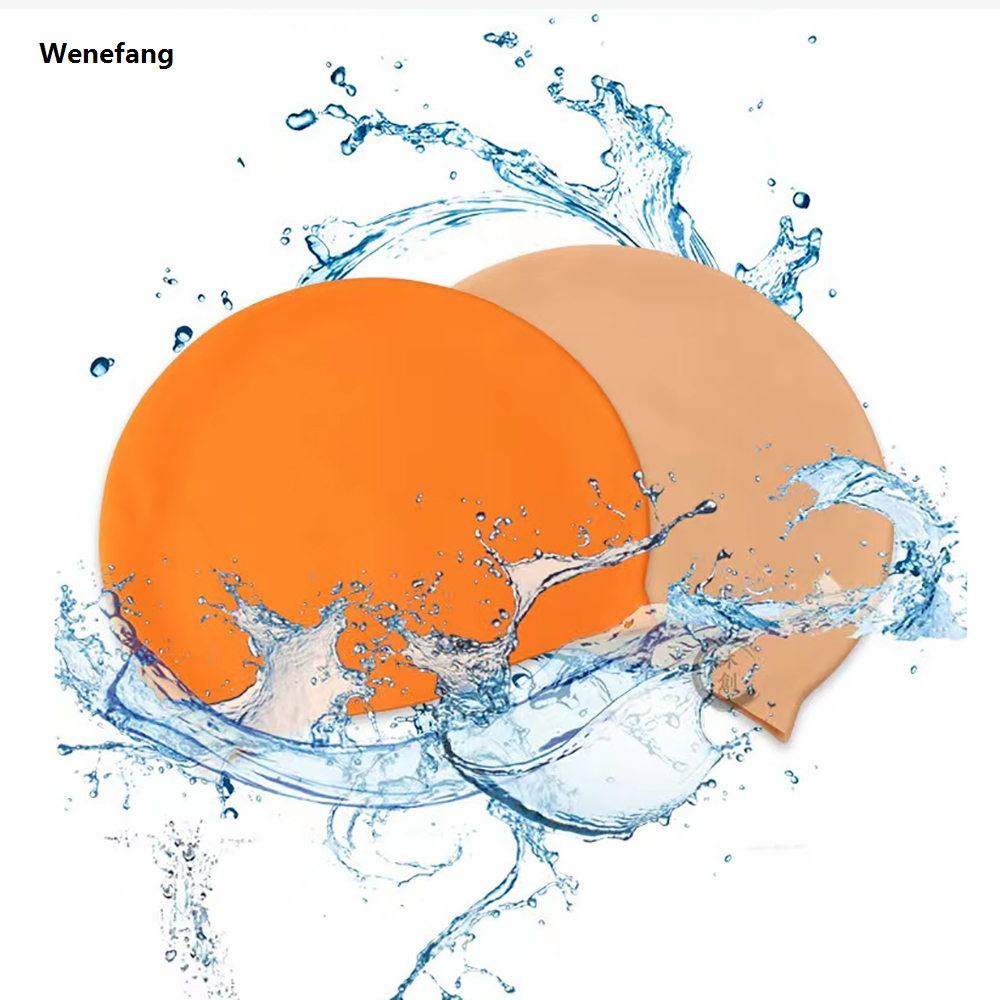 Wenefang 1PCS Silicone Swimming Cap Men Women Long Hair Waterproof 2025 Color Sports High Elastic Adults Swim Pool Hat Diving Hat