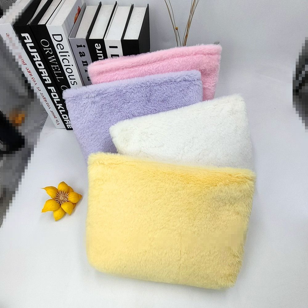 Durable Plush Cosmetic Bag Travel Organizer Large Capacity Makeup Bag Portable Storage Bag
