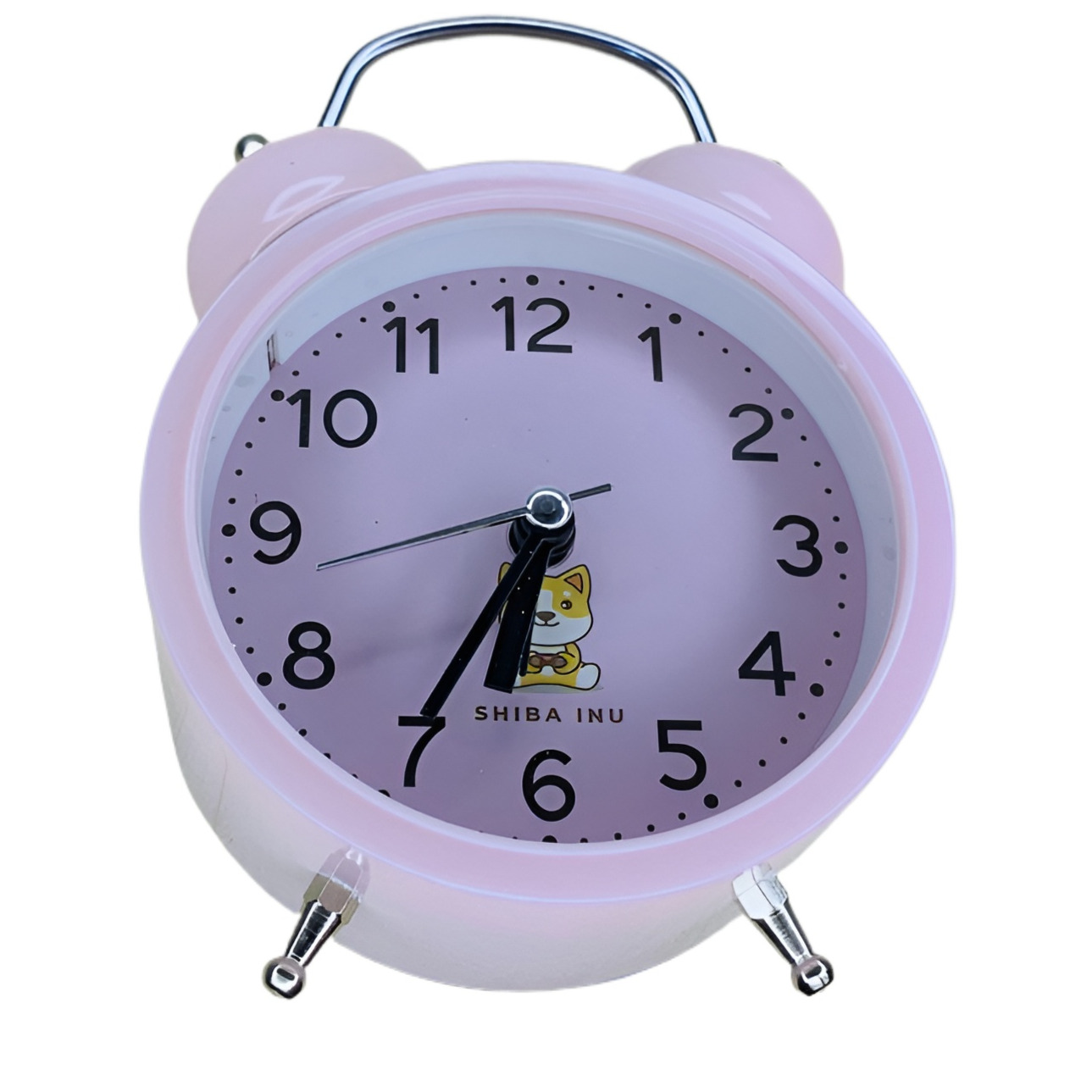 Attractive Model 5 Inch Round 1,2,3,4 Numbering Dial Pink Color Alarm Clock With Twin Bell - Sold By Time Plaza
