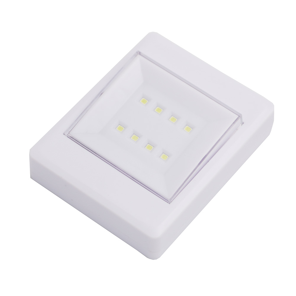 NEW 【Innovative design】8 COB LEDs Switch Night Light LED Wall Lamp On/Off Mode Work Light Battery Operated for Hallway Closet Bedroom Cabinet