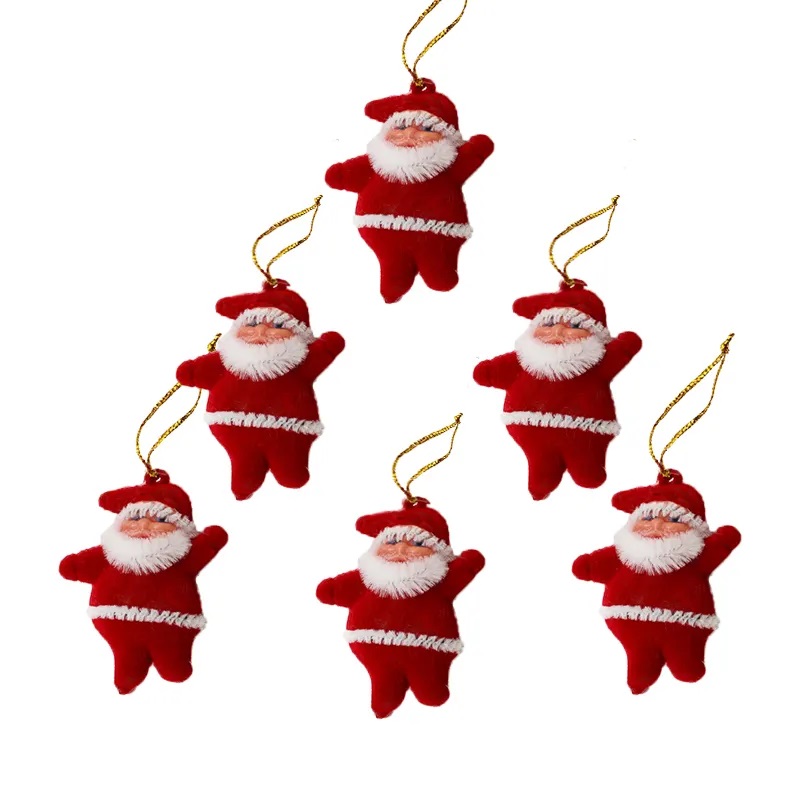 Santa Claus Pack of 6 Pieces for Home/Office/ Tree Christmas Decoration Top Ornaments/ Santa Claus Christmas Tree Hanging/Doll Hanging Mini Santa