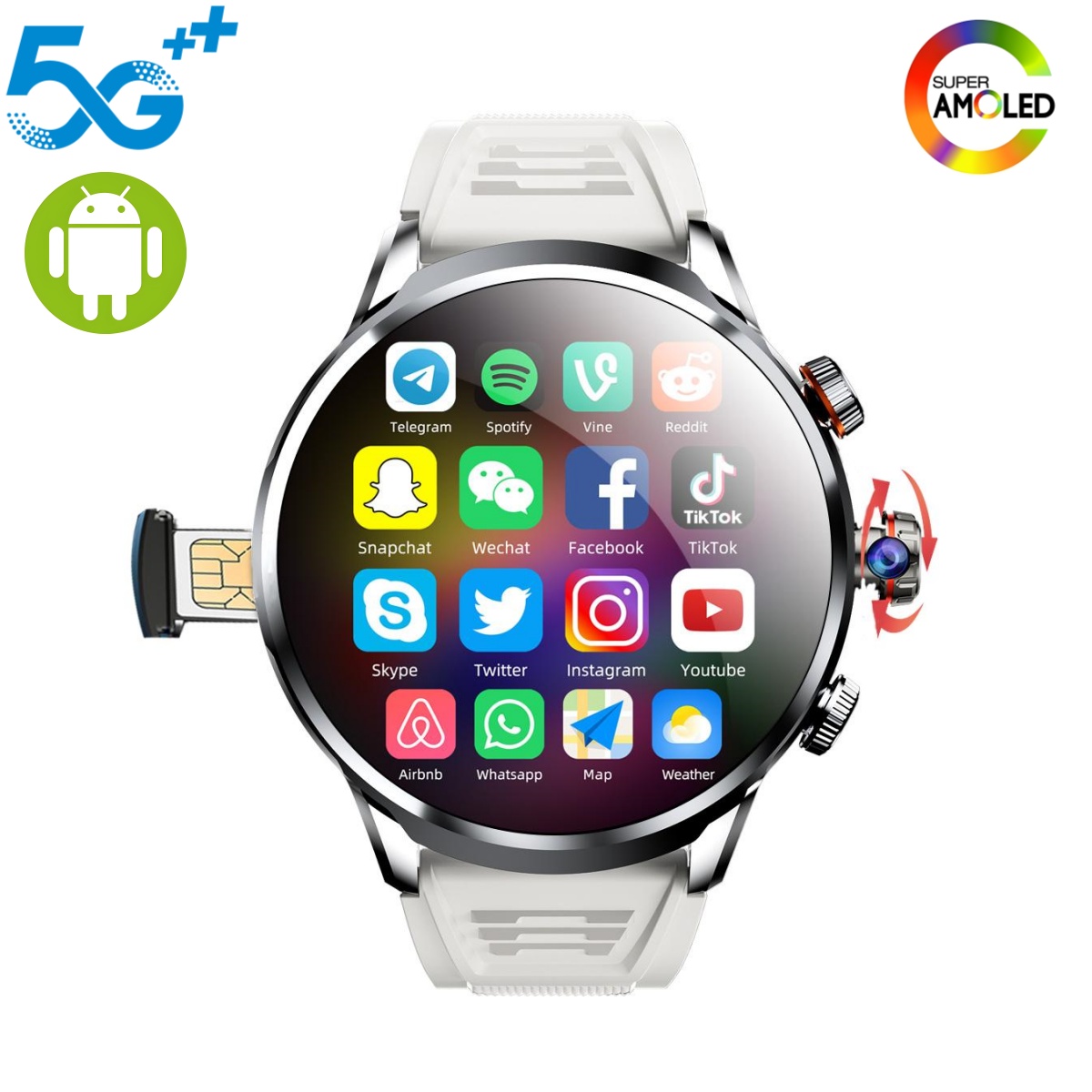Linman Goldenspike H18 Pro Smartwatch 5G Smart Watch With 190° Rotary New Camera 1880Mah battery 1.95'' Amoled Screen App Downlaod GPS NFC