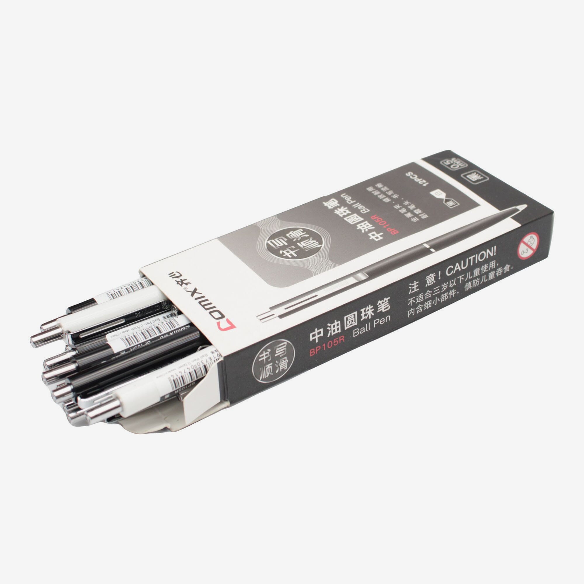 Black Color Comix Gel Pen Pack Of 12