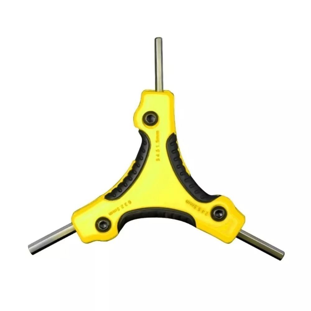 Portable Foldable Triangular Inner Hexagon Wrench Set 9 in 1 Combination 1.5/2/2.5/3/4/4.5/5/5.5/6mm Trigeminal Key Set Universal Allen Wrench Bicycles Maintenance