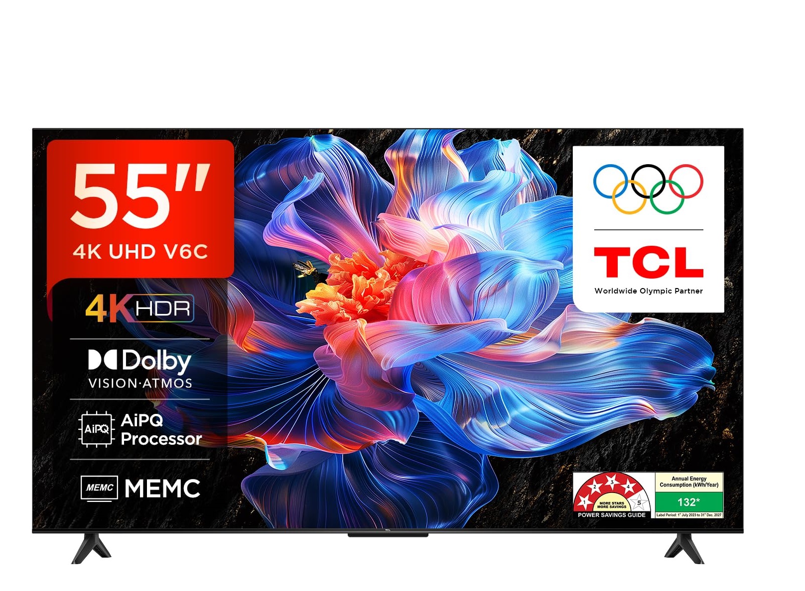 TCL 55 inches Bezel-Less Series 4K Ultra HD Smart LED Google TV 55P635 (Black)