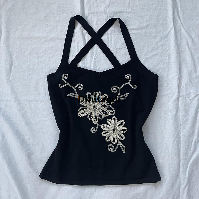 Difutagui Gothic Rock Top Cropped Fashion Vest Hip Hop Top Sleeveless Vintage Print Bargain price Aesthetic Vest Y2k Style Portable Streetwear Dark Graphic Punk