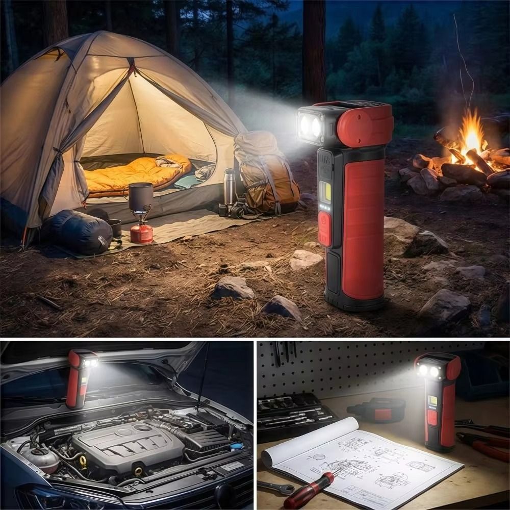 Metal Clip High Power Portable Flashlight Super Bright Rotating Head Work Light 500 Lumens Magnetic Base LED Flashlight Camping