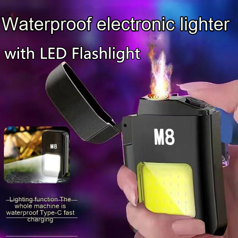 New style COB LED Mini Flashlight Super Bright Outdoor Emergency Camping Pocket Lamp With Tail Magnet Corkscrew with Electric Lighter