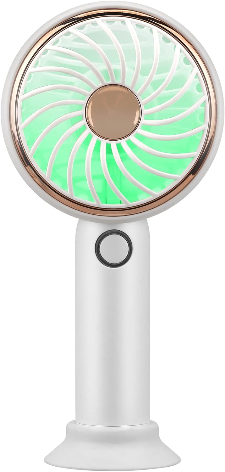 Mini Portable Handheld Fan with Dual Motors - 3 Speed Personal Desk Fan with USB Rechargeable Base - Powerful and Cute Design