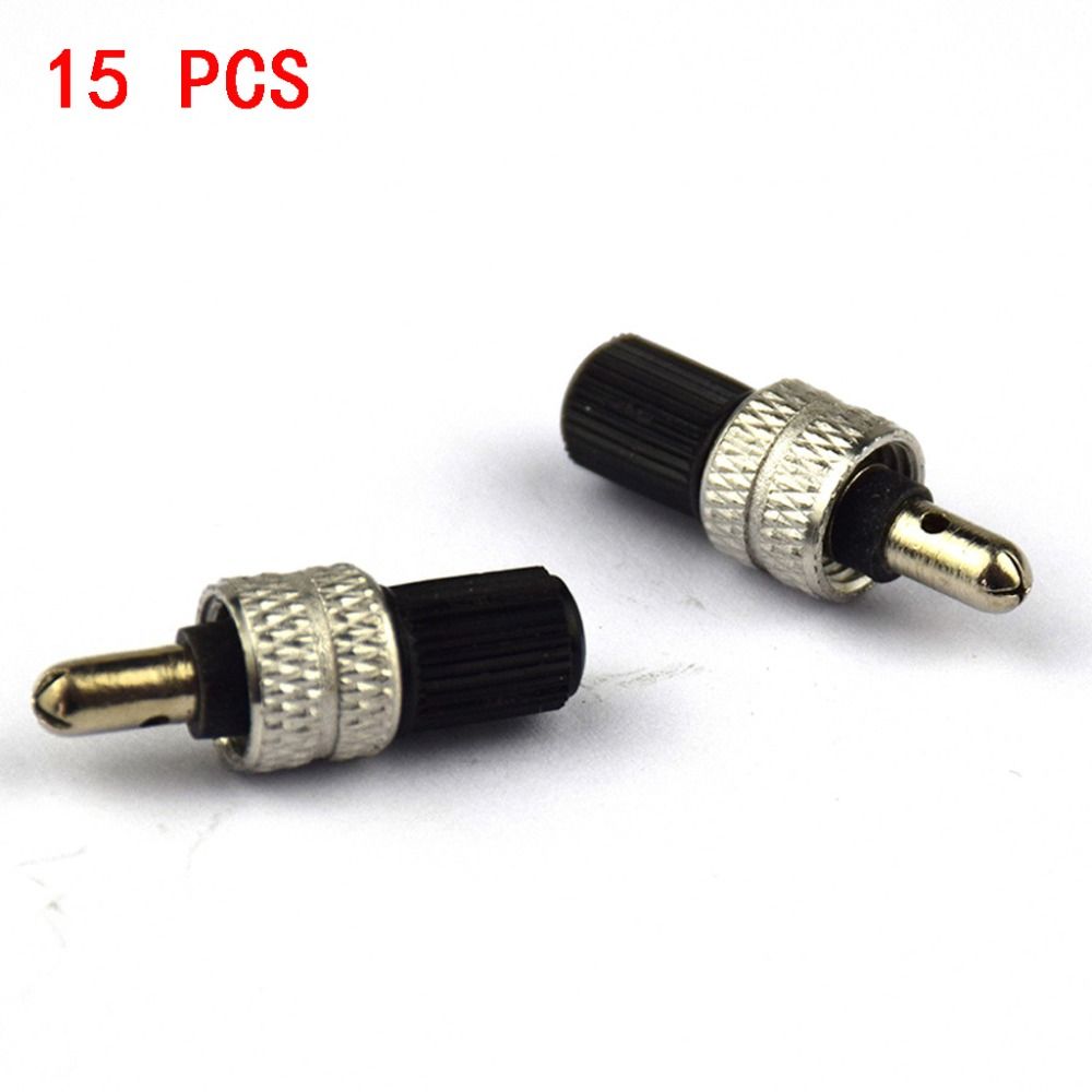 15PCS Bicycle Accessories Stainless Steel Bike Wheel Tire Valve Black ABS Valve Core with Cap Ultralight Bicycle Schrader Valve Bicycle