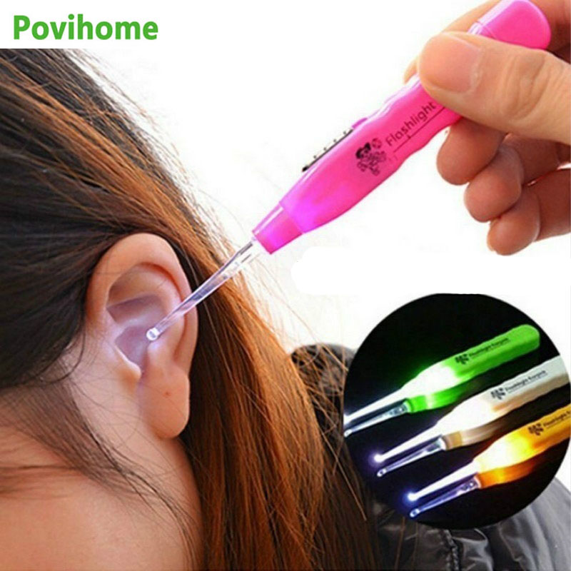 【New arrival】1pcs Ear Cleaner With LED Light Earwax Remover Tool Safety Cleaner Ear Spoon Random Color