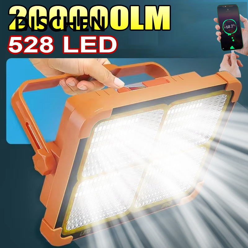 DISCHEN High Quality 528LED Camping Lights 25000mah Large Capacity Power Bank Solar Portable Rechargeable Emergency Lamp Camping Lantern Tent Light