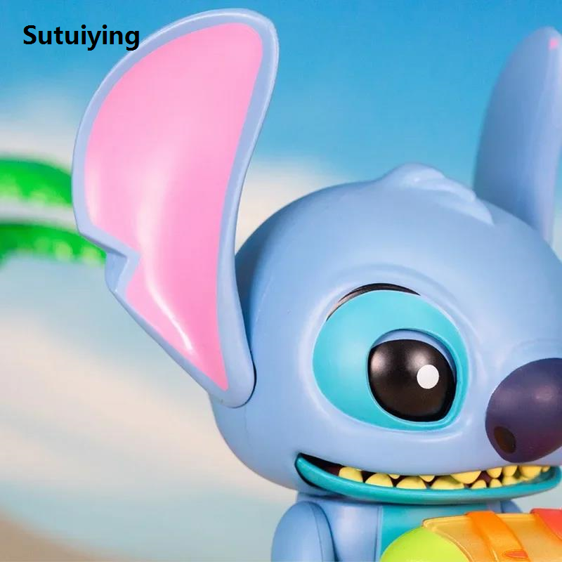 Sutuiying Disney Cute Stitch Stacy Speaks Out Luminous Hand Puppet Anime Activity Model Toy Desktop Decoration Kawaii Doll Children'S Gift