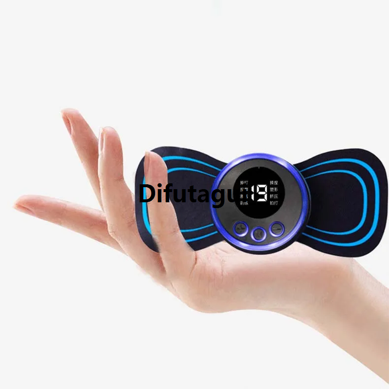 Difutagui High Quality Mini Rechargeable Neck Massager Portable Electric Neck Massage Bargain price Cervical Massage Patch 8 Modes 19 Level Relieve Muscle Fatigue